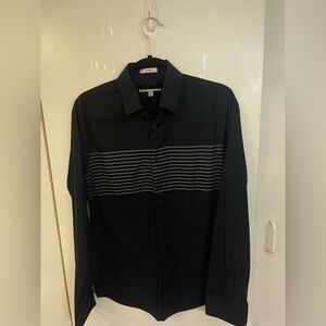 Express Fitted Black Dress Shirt